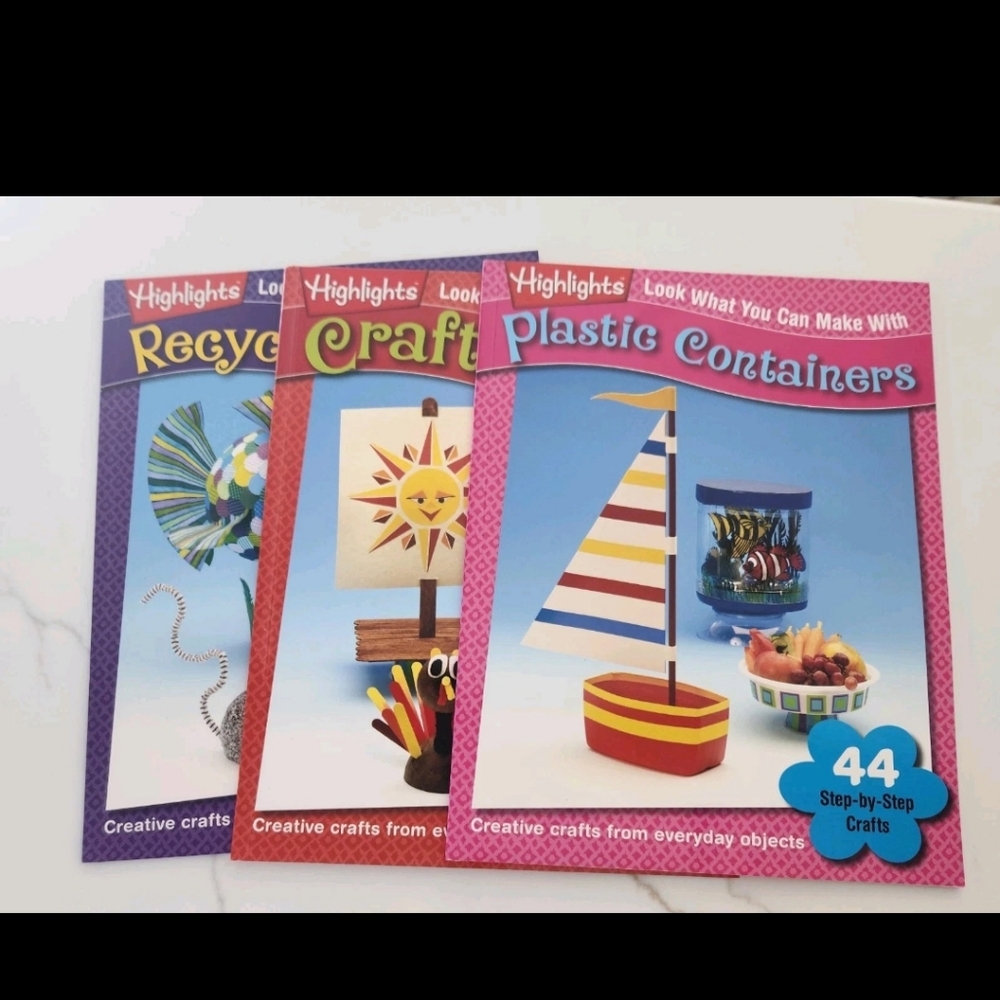 Highlights Look What You Can Make Book Lot Of 3 Recycled Paper Sticks Plastic